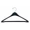 NAHANCO 17 Plastic Concave Suit Hanger With Round Hook, Black, 100/Pack