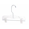 NAHANCO Plastic Super Heavy Weight Infant Hanger With Plastic Clips, Chrome Hook, Clear, 100/Pack