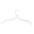 NAHANCO 17 Plastic Jumbo Weight Dress Hanger, Chrome Hook, Clear, 100/Pack