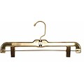 NAHANCO 14 Plastic Heavy Weight Skirt/Slack Hanger, Gold Hook, Gold, 100/Pack