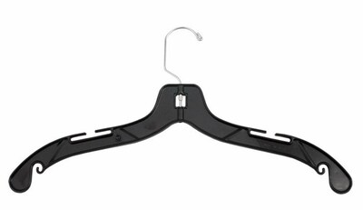NAHANCO 19 Plastic Heavy Weight Dress Hanger, Black, 100/Pack