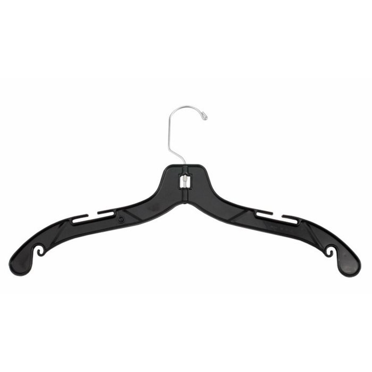 NAHANCO 19 Plastic Heavy Weight Dress Hanger, Black, 100/Pack