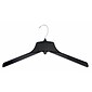 NAHANCO 17" Plastic Heavy Weight Coat Hanger, Chrome Hook, Black, 100/Pack (2705CH)