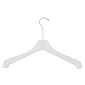 NAHANCO Plastic Hi-Impact Heavy Weight Coat Hanger, Long Hook, White, 100/Pack