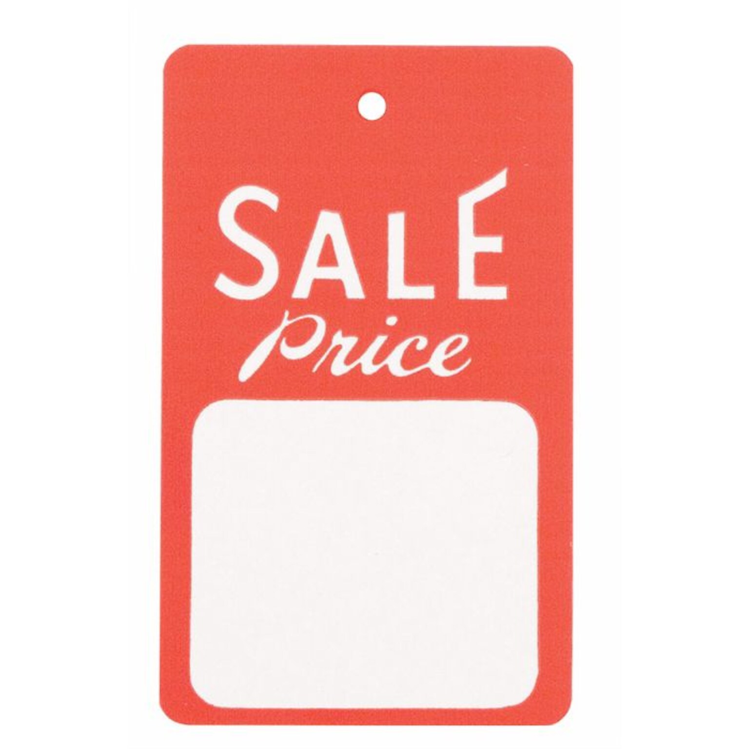 NAHANCO 1 3/4 x 2 7/8 Large Strung Sale Tag, Red/White, 1000/Pack, 1000/Pack