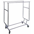 NAHANCO Double Round Tubing Collapsible Rolling Rack, Chrome