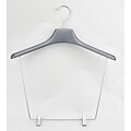 NAHANCO 17 1/4 Plastic Display Hanger With 12 Drop, Chrome Hook, Pewter, 12/Pack