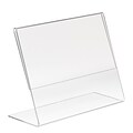 Econoco 5 1/2H x 7W Acrylic Single-Sided Horizontal Slantback Countertop Sign Holder; Clear, 24/Pk