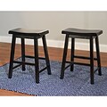 TMS Belfast Saddle 24 Wood Stool; Black