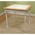 TMS Tile Top 29 1/2 x 29 1/2 x 29 1/2 Rubberwood Table; White/Natural