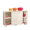 TMS Engineered Wood Pacific Kitchen Island With Wood Door; White