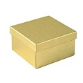 Shamrock 3 1/2 x 3 1/2 x 2 Linen Foil Jewelry Box; Gold, 100/Carton