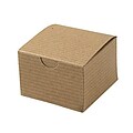 Shamrock 3 x 3 x 2 White Alligator Embossed Tuck-It 1 Piece Folding Gift Box; Brown/Beige, 100/CT