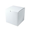Shamrock 9 x 9 x 9 White Alligator Embossed Tuck-It 1 Piece Folding Gift Box; White/Gray, 50/CT