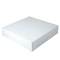 Shamrock 14 x 14 x 3 White Alligator Embossed Tuck-It 2 Piece Folding Gift Box; White/Gray, 25/CT