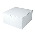 Shamrock 12 x 12 x 6 White Alligator Embossed Tuck-It 1 Piece Folding Gift Box, White/Gray, 50/CT