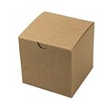 Shamrock 4 x 4 x 4 White Alligator Embossed Tuck-It 1 Piece Folding Gift Box; Brown/Beige, 100/CT