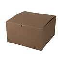 Shamrock 10 x 10 x 6 Tinted Kraft Tuck It 1 Piece Folding Gift Box; Cocoa Brown, 50/Carton