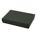 Shamrock 5 1/4 x 3 3/4 x 7/8 Black Pinstripe Kraft Jewelry Box; Black/Gray, 100/Carton