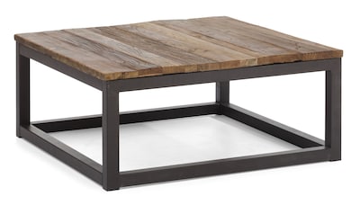 Zuo® 32.3 x 32.3 Fir Wood Civic Center Square Coffee Table, Distressed Natural