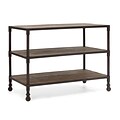 Zuo® Mission Bay Metal/Fir Wood Wide 3 Level Shelf; Distressed Natural