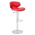 Zuo® Leatherette Fly Barstool, Red