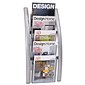 Alba Wall 5 Compartment Literature Display Acrylic, Silver