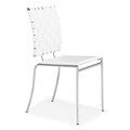 Zuo® Criss Cross Leatherette Dining Chairs; White, 4/Pack