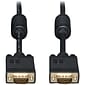 Tripp Lite 6' HD 15 Male/15 Male SVGA/VGA Monitor Extension Gold Cable With RGB Coax, Black