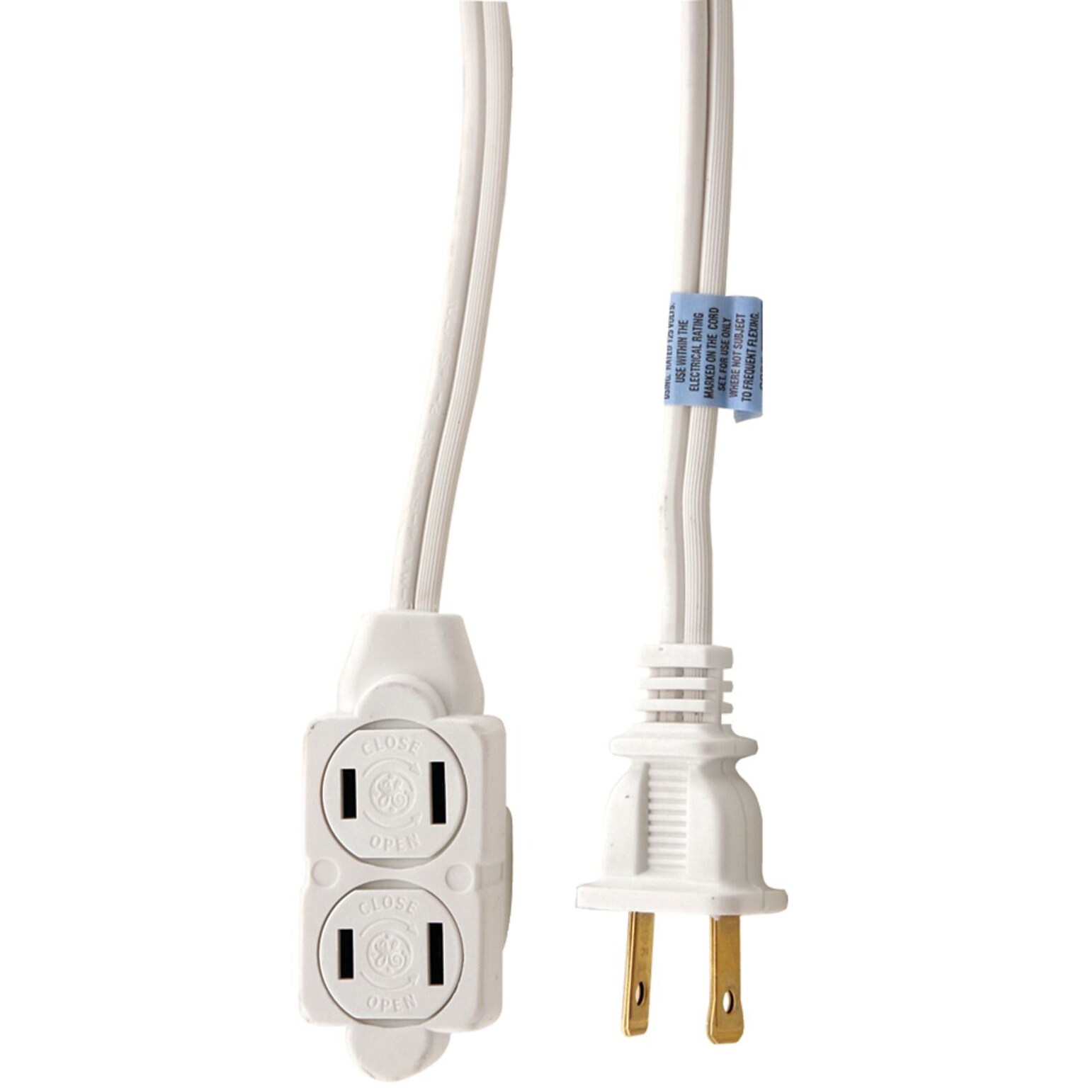 GE 6 3-Outlet Polarized Indoor Extension Cord, White