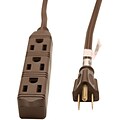 GE 8 3-Outlet Grounded Office Cord, Brown