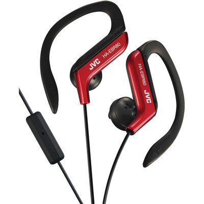 JVC HA-EBR80R Stereo Sport-clip In-Ear Headphone with Mic and Remote, Red