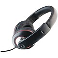 iLive IAHV62B Over-Ear DJ Headphone with Volume Control, Black/Red