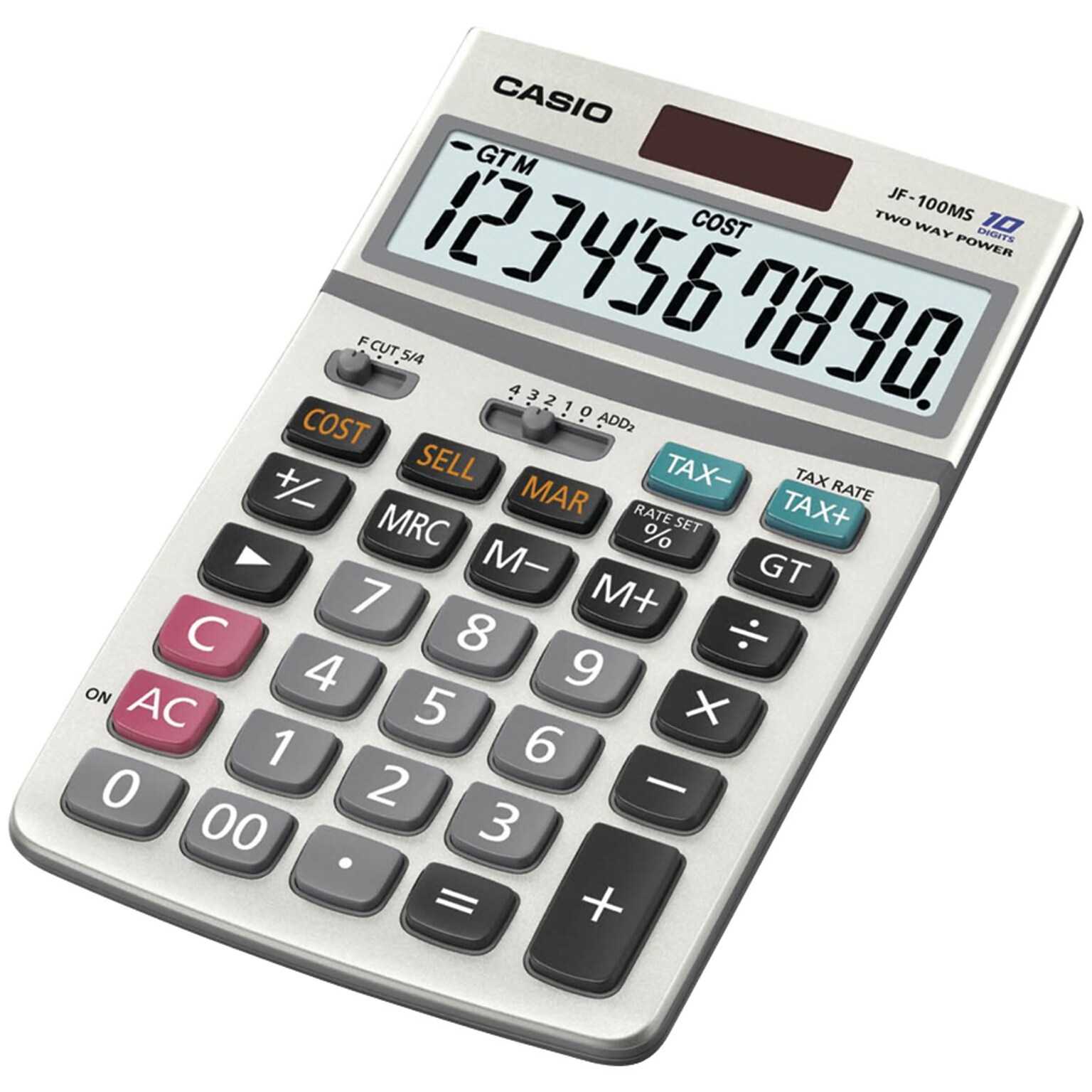 Casio® JF-100MS 10-Digit Display Solar Calculator