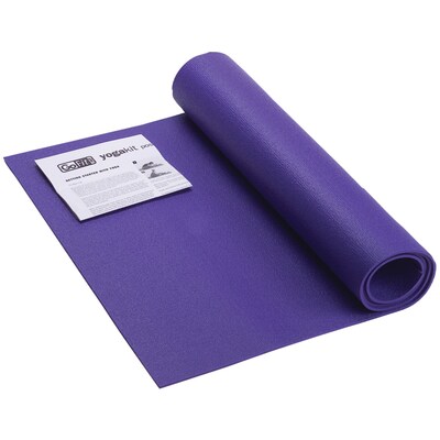 Gofit GF Yoga Mat with Yoga Position Poster; Blue