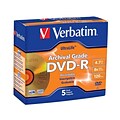 Verbatim® UltraLife 4.7GB 8X Archival Grade DVD-R; Jewel Case; 5/Pack