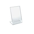 Azar Vertical Slanted Sign Holder, 8 1/2 x 5 1/2, Clear Acrylic, 10/Pack