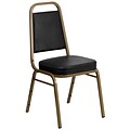 Flash Furniture HERCULES Trapezoidal Back Banquet Chairs W/Black Vinyl & Gold Frame; 20/Pack