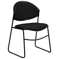 Flash Furniture HERCULES Padded Stack Chairs W/Black Powder Coated Frame, Black, 4/Pack
