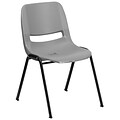 Flash Furniture HERCULES Ergonomic Shell Stack Chairs, Gray, 30/Pack