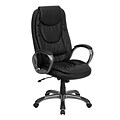 Flash Furniture High Back Leather Executive Swivel Office Chair; Black