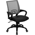 Flash Furniture Mid-Back Gray Mesh Computer Chair With Leather Seat, Black