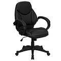 Flash Furniture Mid-Back Leather Contemporary Office Chair, Black