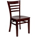 Flash Furniture HERCULES Mahogany Ladder Back Wooden Restaurant Chairs; 4/Pack