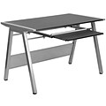 Flash Furniture Computer Desk With Pull-Out Keyboard; Black