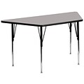 Flash Furniture 30W x 60L Trapezoid Laminate Activity Tables W/Standard Adjustable Legs; Gray (XUA3060TRAPGYHA)