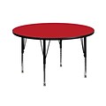 Flash Furniture 42 Round Activity Table with 1.25 High Pressure Top & Height Adj Legs, Red (XUA42RNDREDHP)