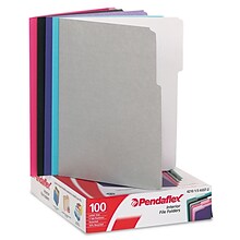 Pendaflex Interior File Folders, Letter, Assorted, 100/Box  (421013ASST2)