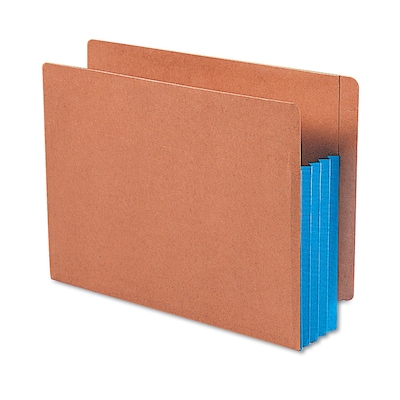 Smead 30% Recycled Reinforced File Pocket, 3 1/2 Expansion, Letter Size, Blue, 10/Box (ETT1525EBE)