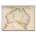 Trademark Fine Art J. Archer Map of Australia and New Zealand Canvas Art 18x24 Inches